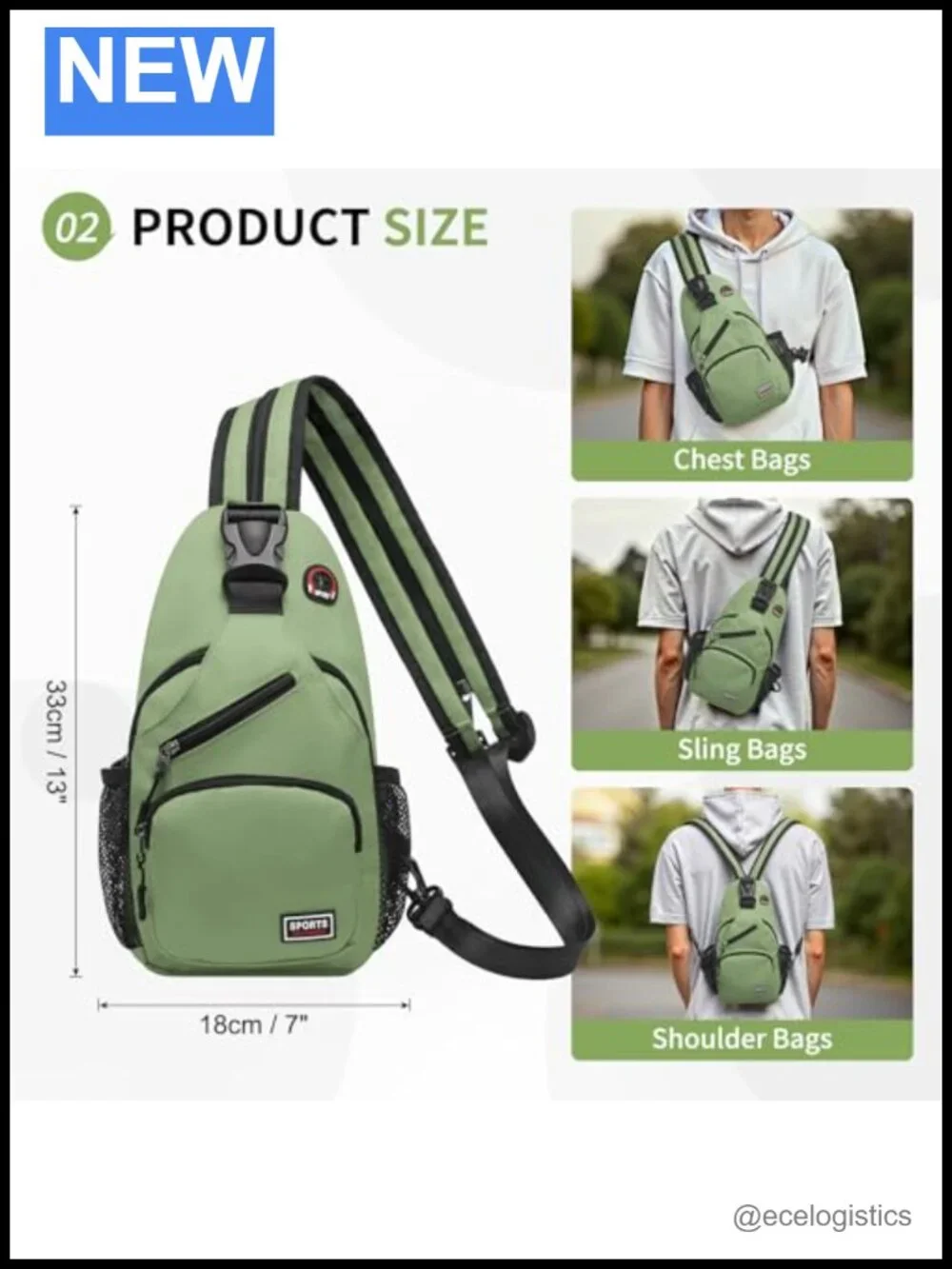 Convertible Sling Backpack Crossbody Lightweight Daypack for Travel Hiking